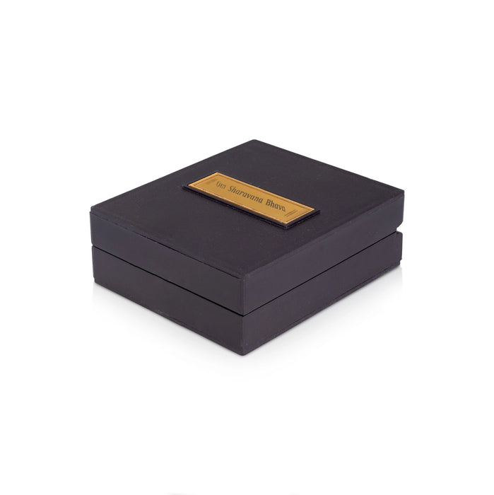 Murugan Murti With Padham Pooja Box - 1.5 x 3.75 Inches | Charan Paduka Box/ Puja Box for Home