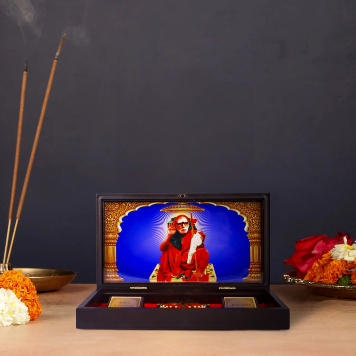 Pooja Box - 1.5 x 8.5 Inches | Charan Paduka Box/ Maha Periyava Padham Box for Pooja - Pooja Box & Paduka