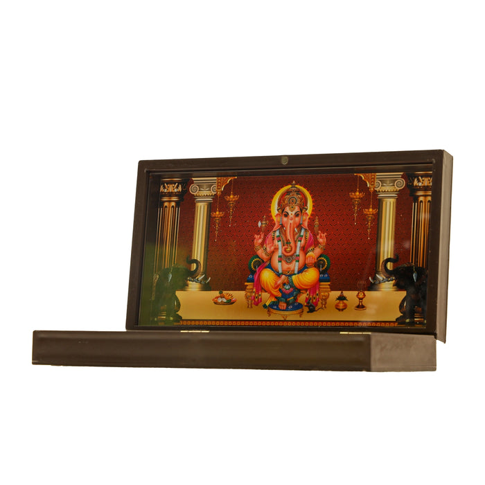 Ganesh Charan Paduka Box - 1.75 x 8.5 Inches | Pooja Box/ Padham Box for Home - Pooja Box & Paduka