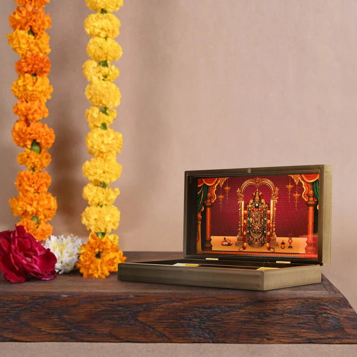 Pooja Box - Big | Charan Paduka Box/ Balaji Padham Box for Pooja - Pooja Box & Paduka