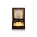 Radha Krishna Pooja Box - 3.05 x 3.05 Inches | Gold Polish Radha Krishna Puja Box/ Charan Paduka Box for Home - Pooja Box & Paduka