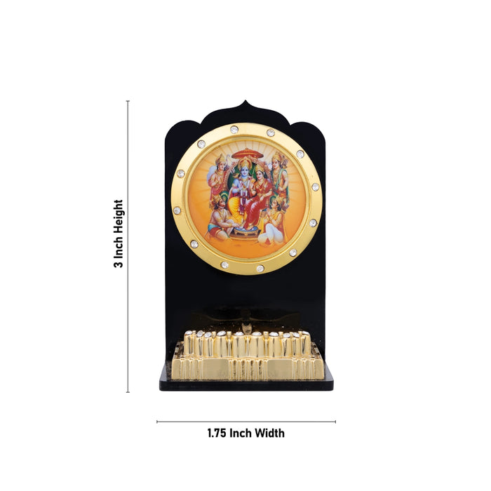 Acrylic Car Stand - 3 X 1.75 Inches | Ramar Pattabhishekam Design Car Decor With Padham/ Paduka For Home - Car Stand & Car Accessories