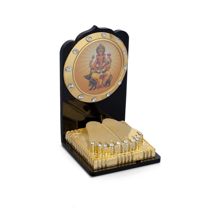 Paduka Box - 2.75 x 1.5 Inches | Ganesha Pooja Box/ Acrylic Padham Box for Home - Pooja Box & Paduka