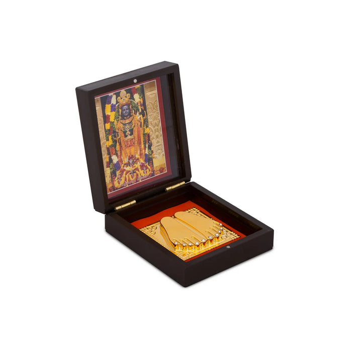 Ayodhya Ramar Padham Box - 1.5 x 3.5 Inches | Charan Paduka Box/ Pooja Box for Home - Pooja Box & Paduka