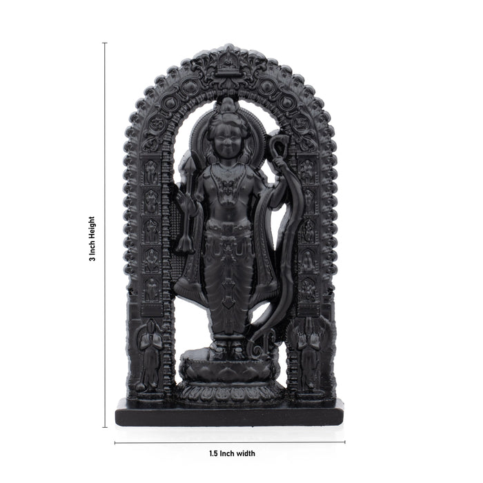 Ayodhya Rama Idol - 3 x 1.5 Inches | Black Ayodhya Ramar Statue for Pooja