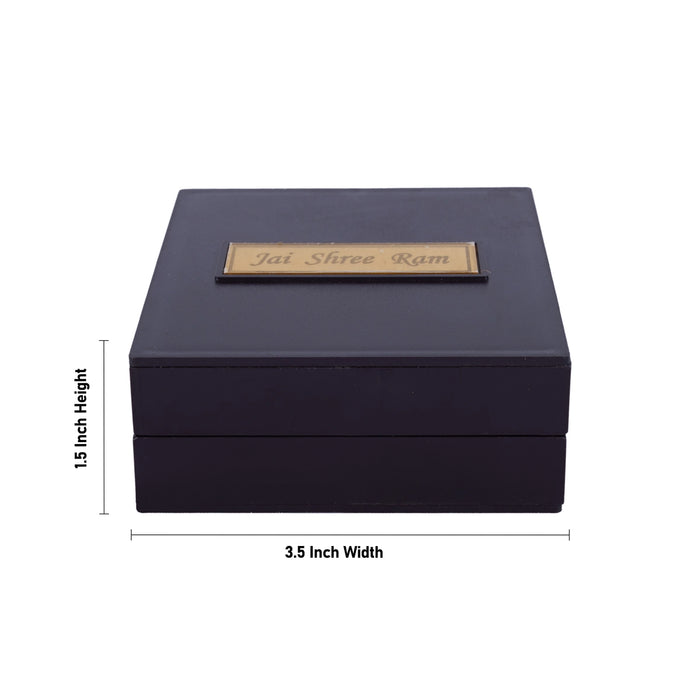Ram Darbar With Sri Padham Box - 1.5 x 3.5 Inches | Charan Paduka Box / Pooja Box for Home