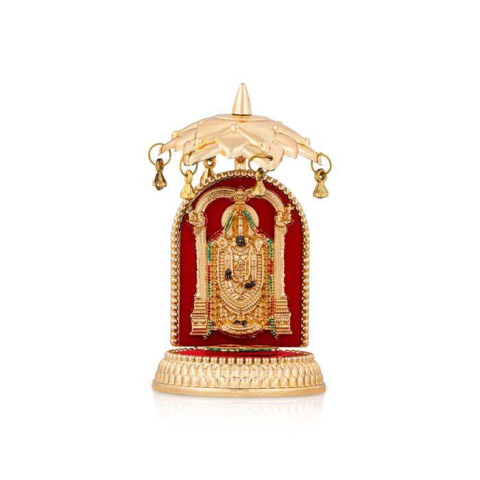 Balaji With Paduka - 4.5 x 2 Inches | Balaji Charan Paduka With Umbrella Car Stand/ Balaji Padham for Pooja - Pooja Box & Paduka