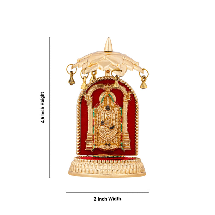 Balaji With Paduka - 4.5 x 2 Inches | Balaji Charan Paduka With Umbrella Car Stand/ Balaji Padham for Pooja - Pooja Box & Paduka