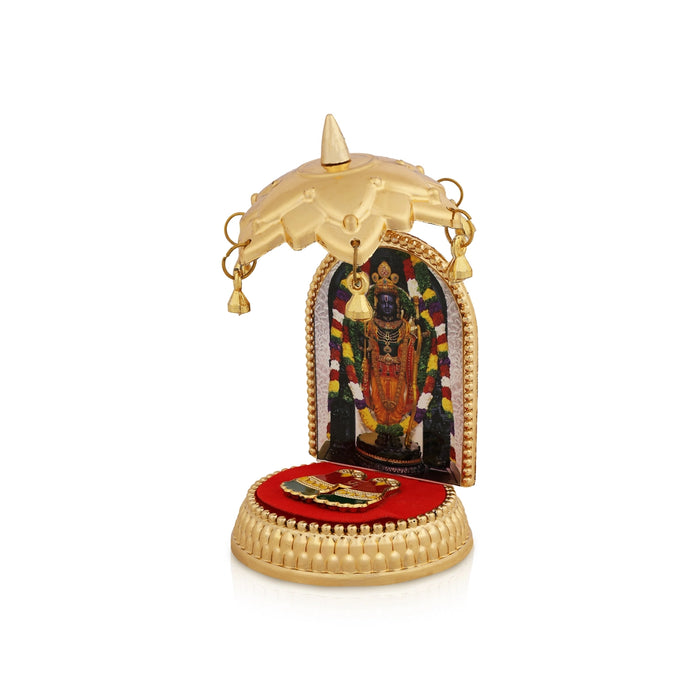 Ayodhya Rama With Paduka - 4.5 x 2 Inches | Ayodhya Ramar With Umbrella Car Decor/ Car Stand for Decoration