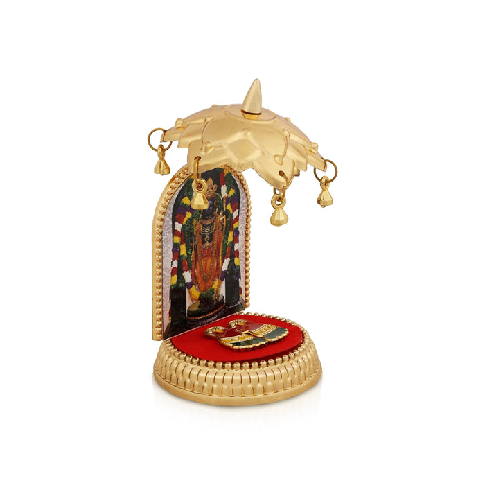 Ayodhya Rama With Paduka - 4.5 x 2 Inches | Ayodhya Ramar With Umbrella Car Decor/ Car Stand for Decoration