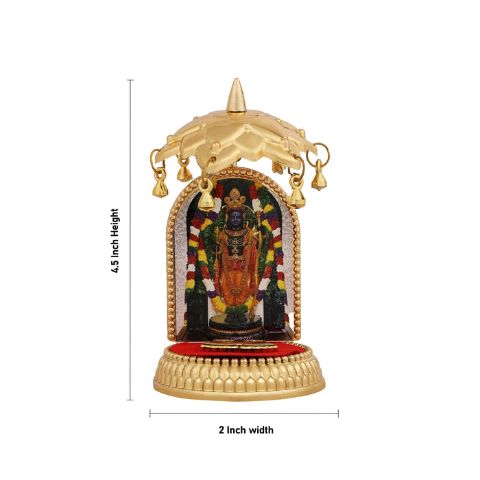 Ayodhya Rama With Paduka - 4.5 x 2 Inches | Ayodhya Ramar With Umbrella Car Decor/ Car Stand for Decoration