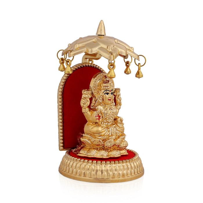 Lakshmi With Umbrella with Base - 4.5 X 2.5 Inches | Car Stand Idol / Laxmi Murti For Car Decor