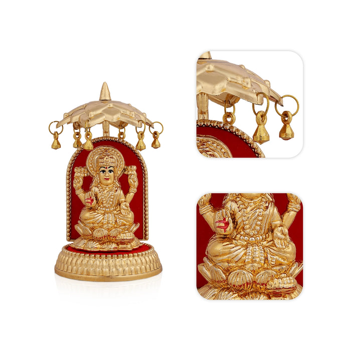 Lakshmi With Umbrella with Base - 4.5 X 2.5 Inches | Car Stand Idol / Laxmi Murti For Car Decor