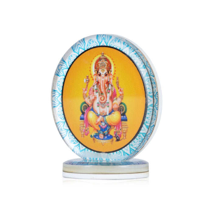 Ganesha Car Dashboard Photo Stand - 2.5 x 2.25 Inches | Car Photo Stand/ Photo Stand for Car Dashboard/ 30 Gms