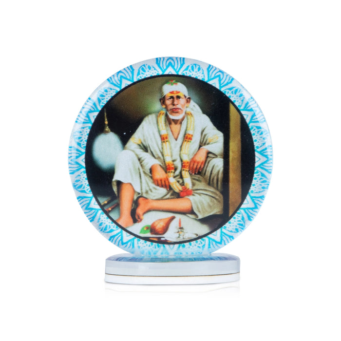 Sai Baba Car Dashboard Photo Stand - 2.5 x 2.25 Inches | Car Photo Stand/ Photo Stand for Car Dashboard/ 30 Gms - Car Stand & Car Accessories