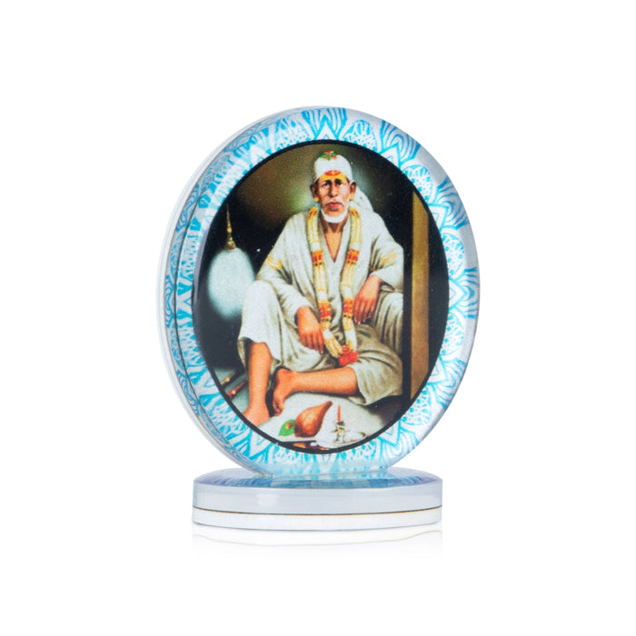 Sai Baba Car Dashboard Photo Stand - 2.5 x 2.25 Inches | Car Photo Stand/ Photo Stand for Car Dashboard/ 30 Gms - Car Stand & Car Accessories