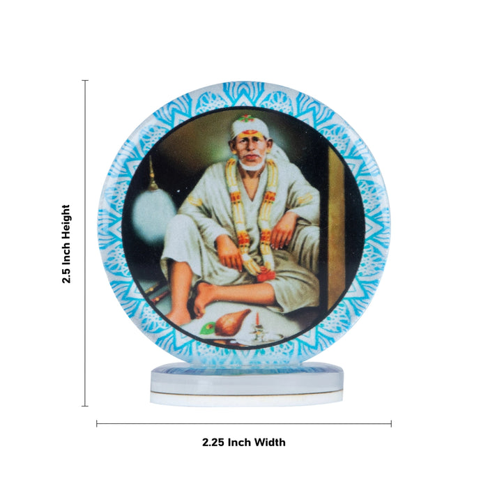 Sai Baba Car Dashboard Photo Stand - 2.5 x 2.25 Inches | Car Photo Stand/ Photo Stand for Car Dashboard/ 30 Gms - Car Stand & Car Accessories