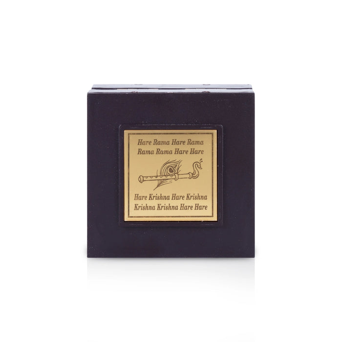 Butter Krishna Murti With Padham Pooja Box - 1.5 x 3 x 3 Inches | Charan Paduka Box/ Puja Box for Home - Pooja Box & Paduka