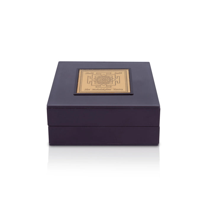 Maha Lakshmi Murti With Padham Pooja Box - 1.5 x 3 x 3 Inches | Puja Box/ Charan Paduka Box for Home - Pooja Box & Paduka