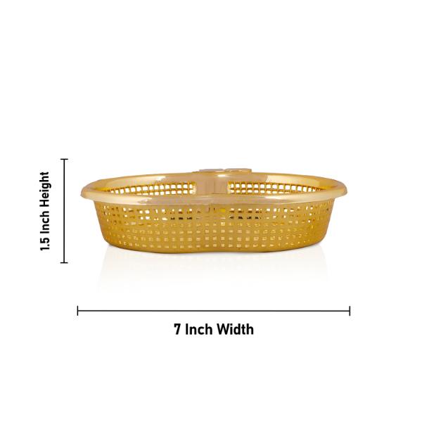 Pooja Basket - Apple | Gold Silver Basket/ Basket for Home Decor