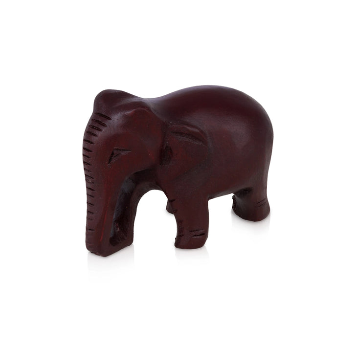 Elephant Idol - 1.25 x 2 Inches | Wooden Elephant Statue / Elephant Sculpture for Living Space