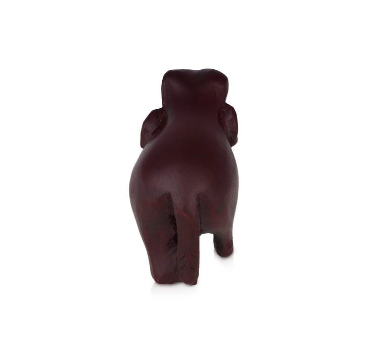 Elephant Idol - 1.25 x 2 Inches | Wooden Elephant Statue / Elephant Sculpture for Living Space