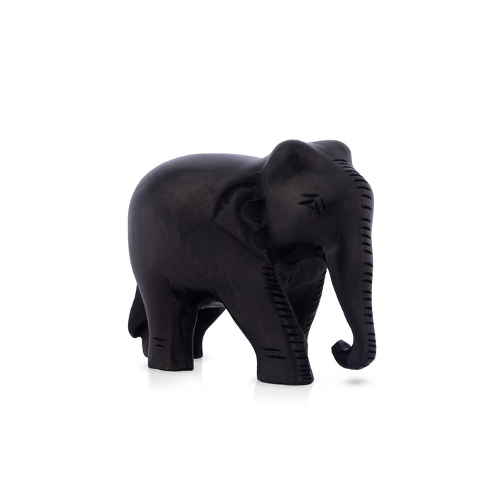 Elephant Statue - 3 x 3.75 Inches | Wooden Statue/ Elephant Sculpture/ Elephant Idol for Home Decor