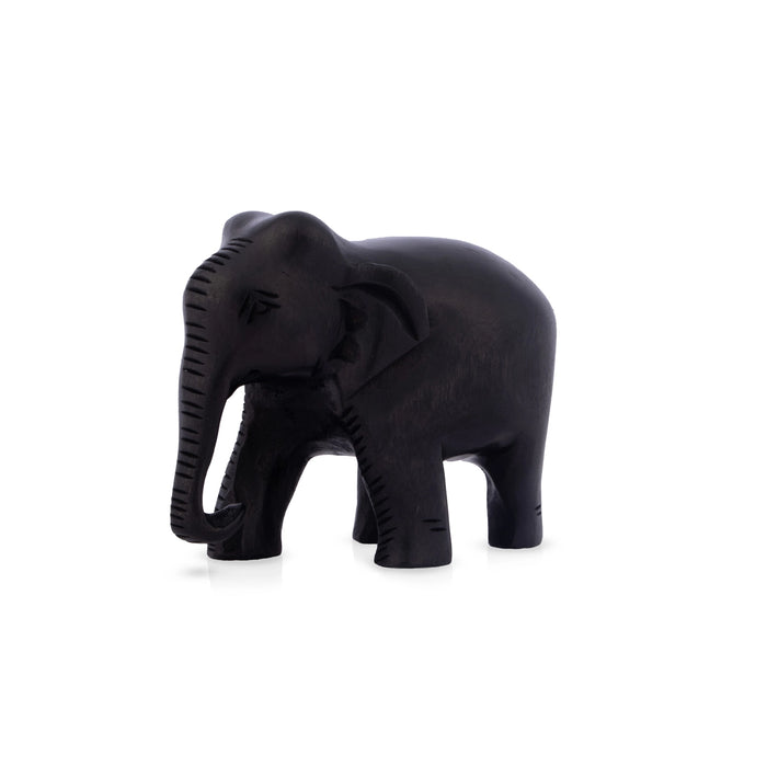 Elephant Statue - 3 x 3.75 Inches | Wooden Statue/ Elephant Sculpture/ Elephant Idol for Home Decor