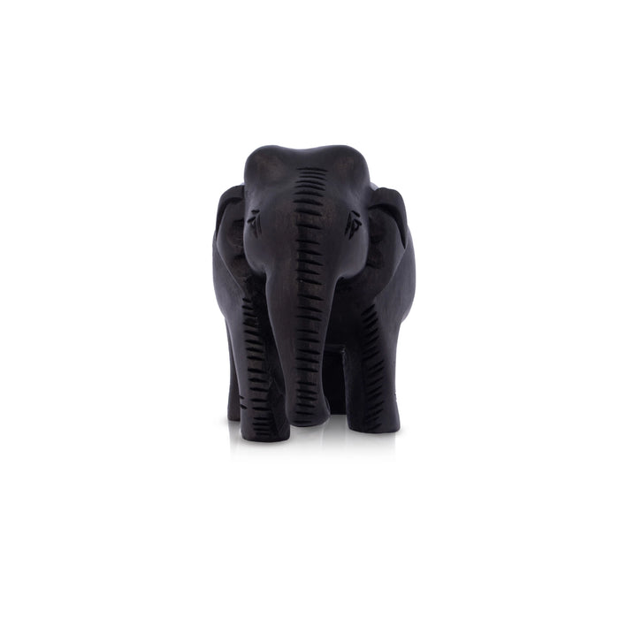 Elephant Statue - 3 x 3.75 Inches | Wooden Statue/ Elephant Sculpture/ Elephant Idol for Home Decor