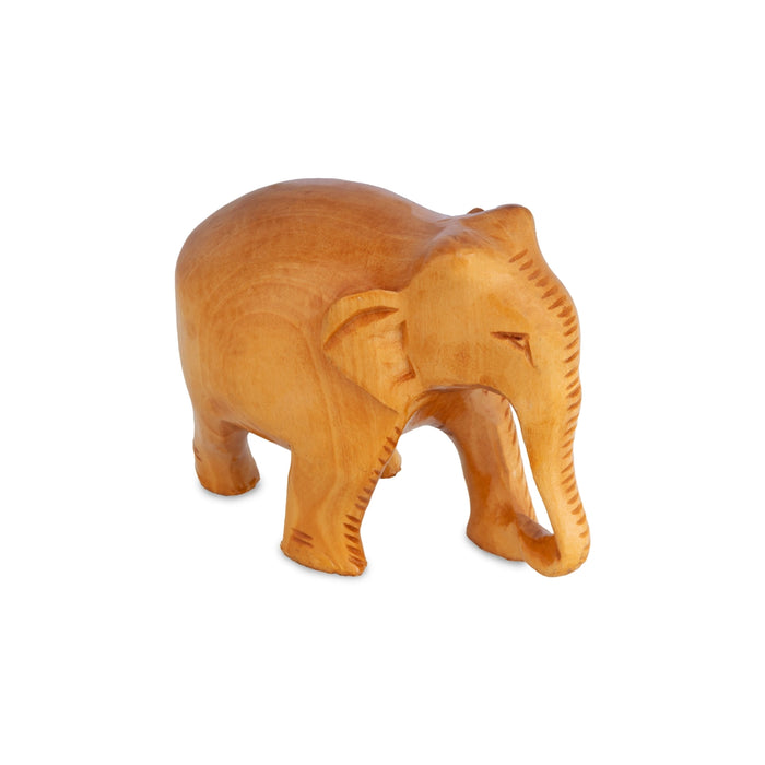 Elephant Statue - 3 x 4 Inches | Elephant Idol/ Wooden Elephant Sculpture For Home Decor