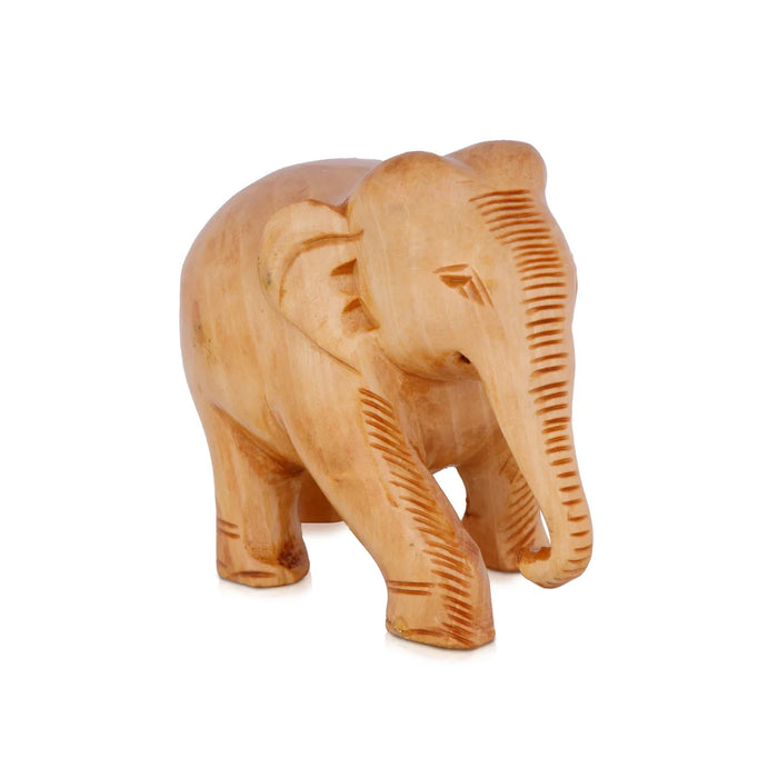 Elephant Statue - 3 x 4 Inches | Wooden Statue/ Elephant Idol for Home Decor