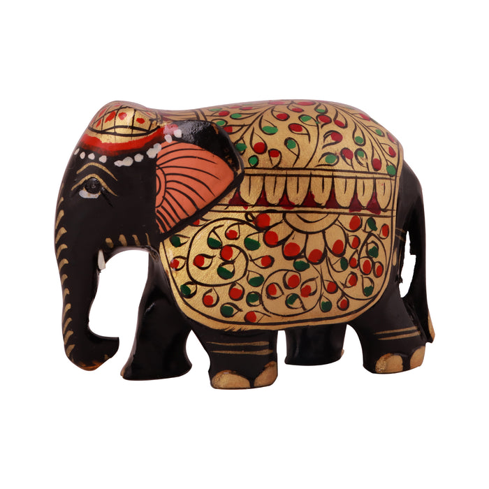 Elephant Statue - 2 Inches | Wooden Elephant/ Elephant Idol for Home Decor