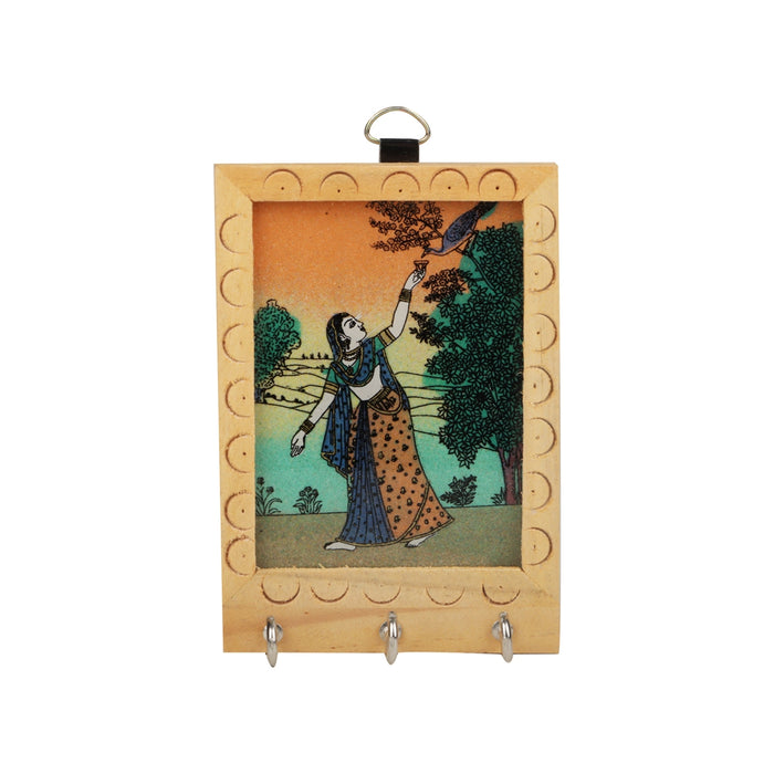 Mirror With Jali Work - 3 x 2.8 Inches | Wooden Mirror/Kannadi/ Decorative Mirror For Daily Use