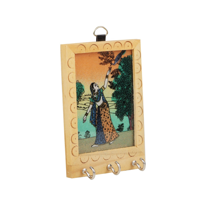 Mirror With Jali Work - 3 x 2.8 Inches | Wooden Mirror/Kannadi/ Decorative Mirror For Daily Use