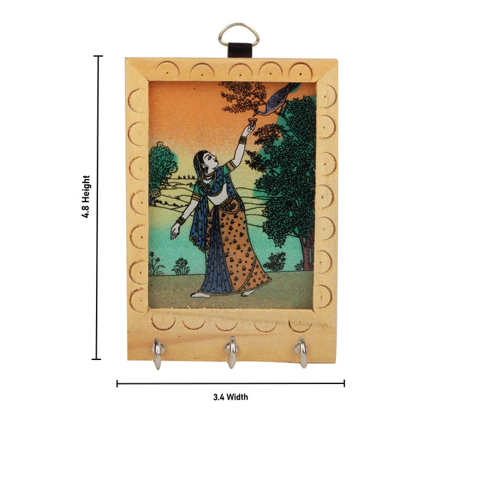 Mirror With Jali Work - 3 x 2.8 Inches | Wooden Mirror/Kannadi/ Decorative Mirror For Daily Use