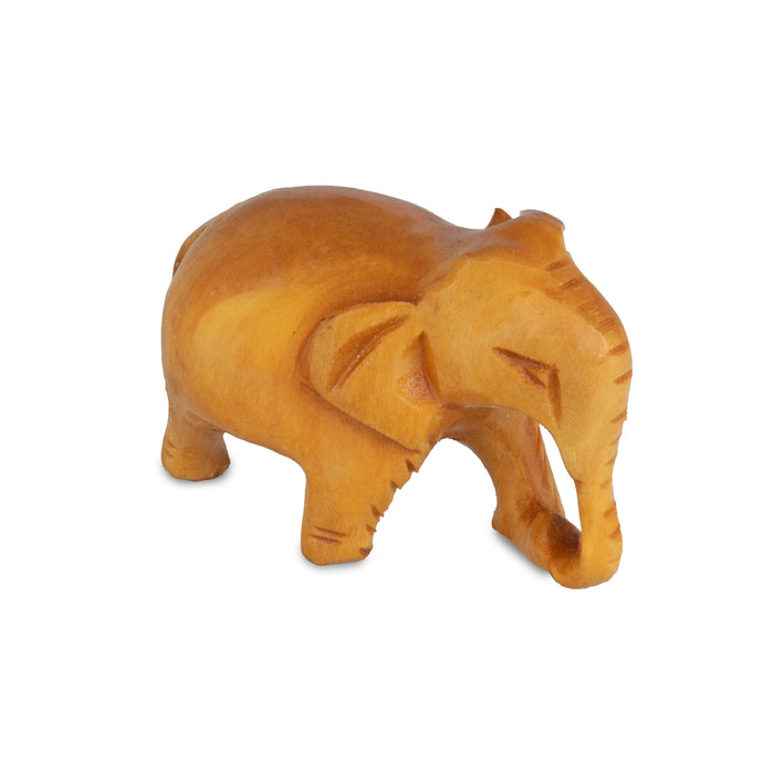 Elephant Statue - 1.25 x 2 Inches | Wooden Elephant Sculpture/ Elephant Idol for Home & Table Decor