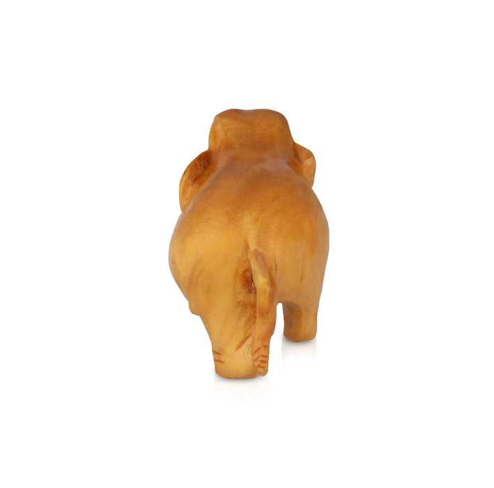 Elephant Statue - 1.25 x 2 Inches | Wooden Elephant Sculpture/ Elephant Idol for Home & Table Decor