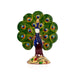 Peacock Statue - 2.5 x 2 Inches | Painted Peacock Dancing Idol/ Metal Peacock Sculpture for Home Decor - Table Stand Accessories