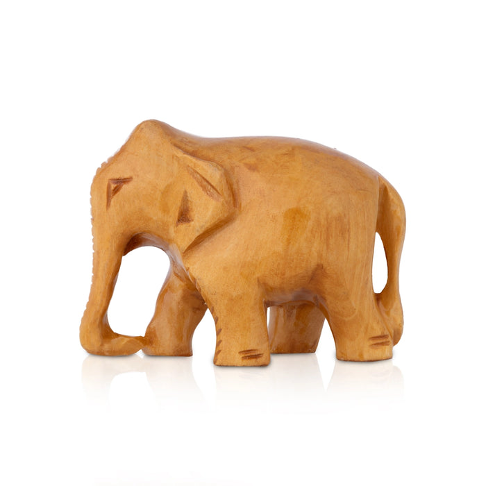 Elephant Statue - 2 x 3 Inches | Elephant Figurine/ Wooden Idol for Home Decor