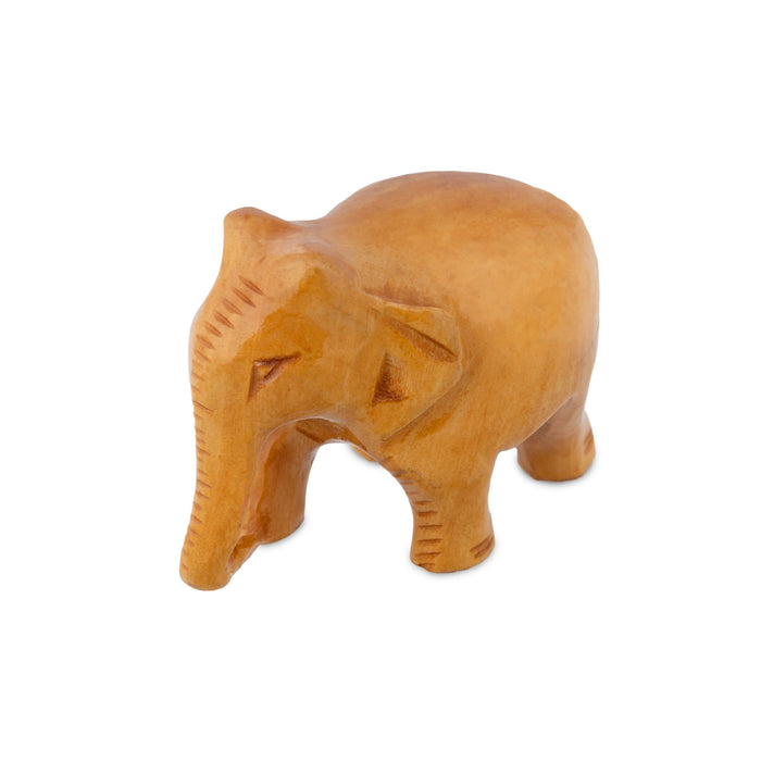 Elephant Statue - 2 x 3 Inches | Elephant Figurine/ Wooden Idol for Home Decor