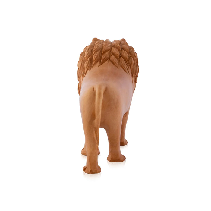 Lion Statue - 2.5 x 1.5 Inches | Lion Sculpture/ Wooden Statue for Pooja