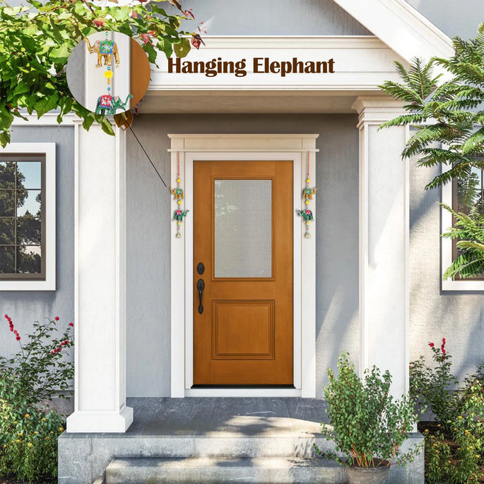 Toran Set - 13 x 3 Inches | 2 Pcs/ Side Toran/ Elephant Design Thoranam for Home Decor - Toran