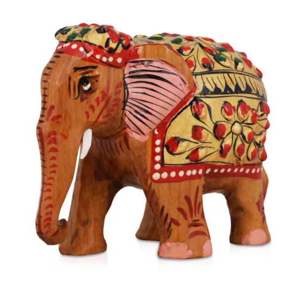 Elephant Statue - 3 Inches | Wooden Elephant/ Elephant Idol for Home Decor