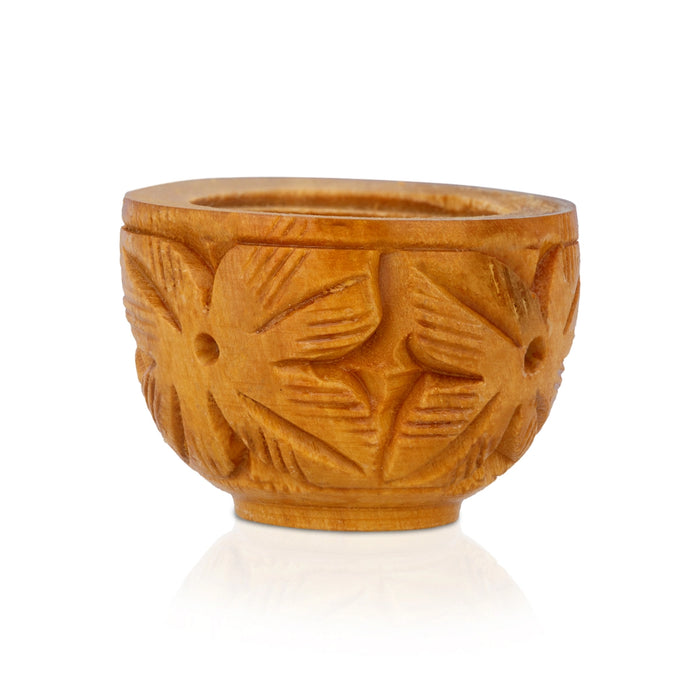 Kumkum Box - 2 x 1.5 Inches | Wooden Kumkum Bharani/ Sindoor Pot for Women & Pooja