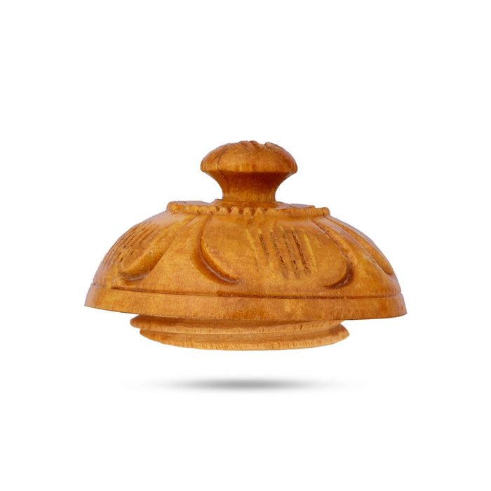 Kumkum Box - 2 x 1.5 Inches | Wooden Kumkum Bharani/ Sindoor Pot for Women & Pooja
