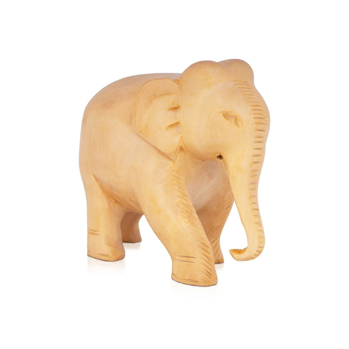 Elephant Statue - 4 x 5 Inches | Wooden Statue/ Elephant Figurine/ Elephant Sculpture for Home