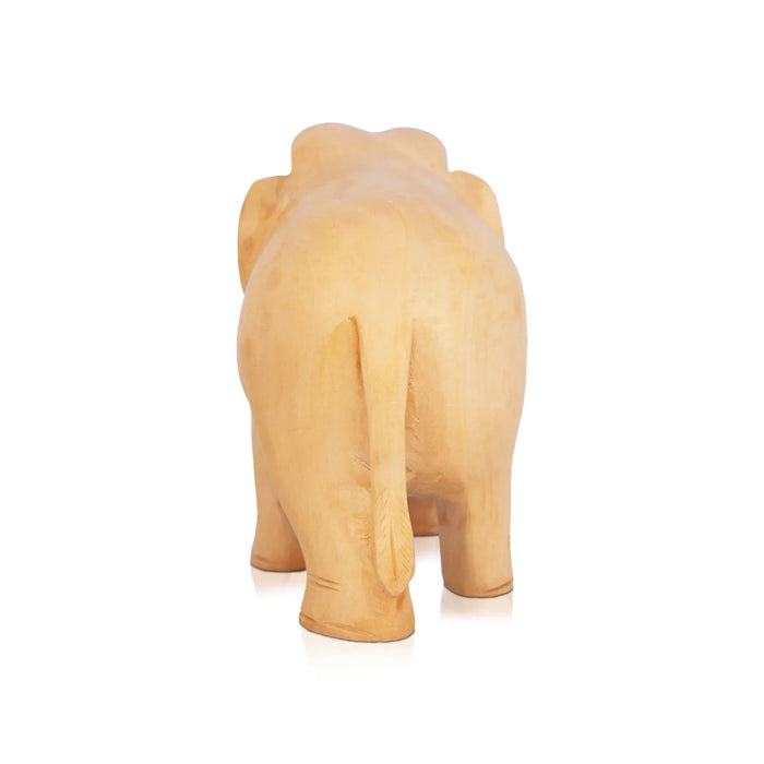 Elephant Statue - 4 x 5 Inches | Wooden Statue/ Elephant Figurine/ Elephant Sculpture for Home