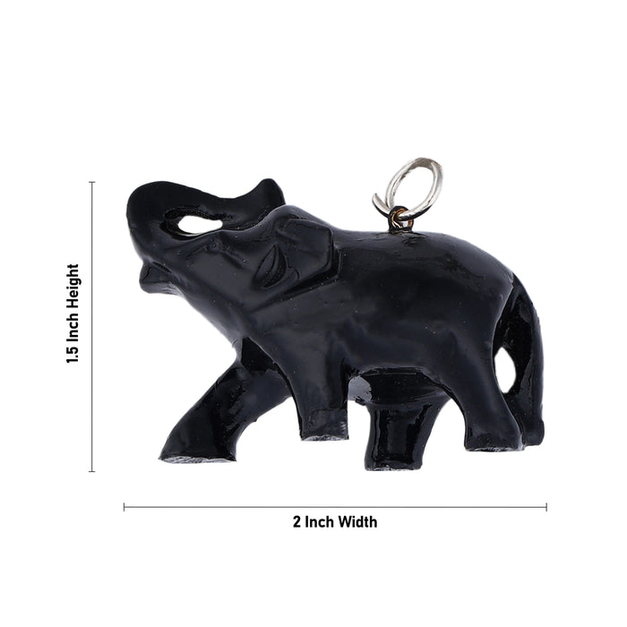 Elephant Statue Key Chain - 1.5 x 2 Inches | Wooden Key Holder/ Elephant Idol Key Ring for Car & Bike - Key Chain & Key Holder
