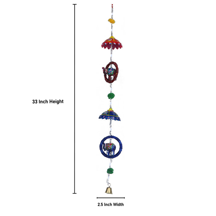 Toran Set - 33 Inches | 2 Pcs/ Umbrella with Elephant Design Thoranam for Home Decor - Toran