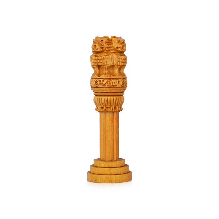 Ashoka Pillar - 6 x 2 Inches | Wooden statue / Ashok Pillar For Office Decor And Table Top